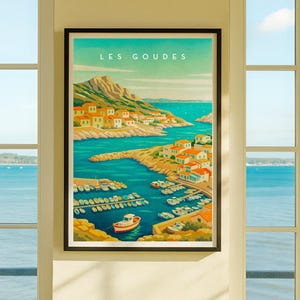 Les Goudes, Marseille - Travel Poster - Mediterranean Fishing Village