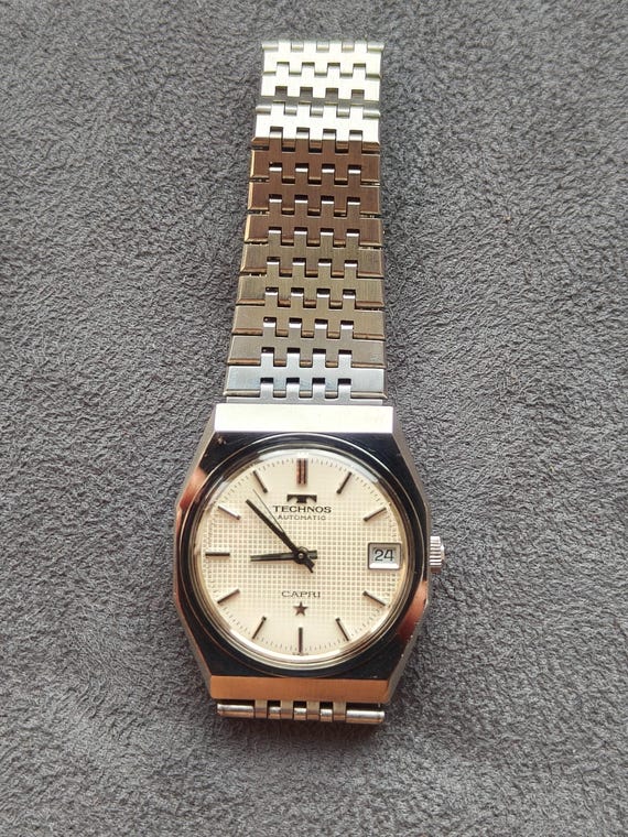 Technos Capri  Automatic Barrel-shaped date Plaid… - image 3