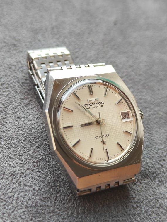 Technos Capri  Automatic Barrel-shaped date Plaid… - image 4