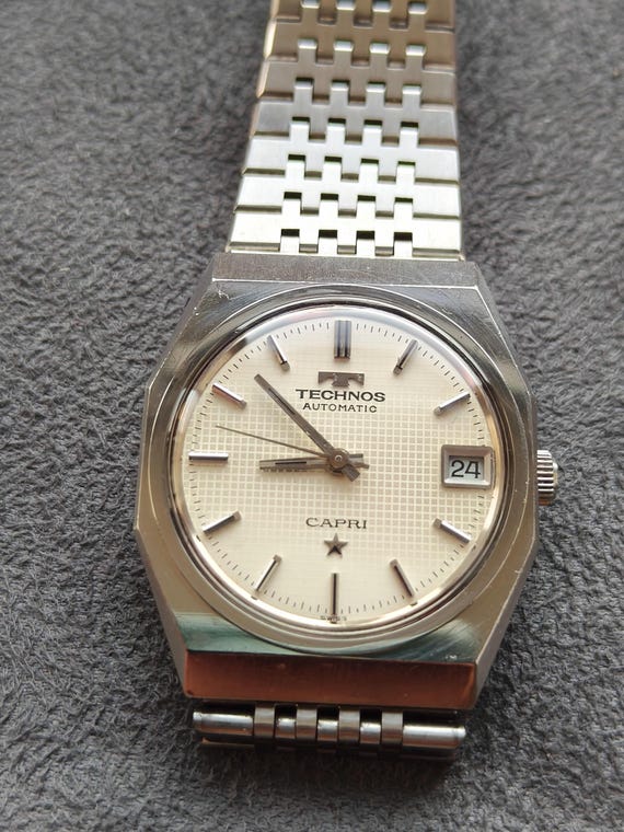 Technos Capri  Automatic Barrel-shaped date Plaid… - image 5