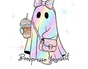Ghost Coffee PNG: Halloween Iced Coffee Clipart | Digital Download
