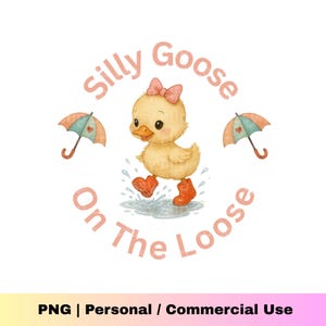 Silly Goose | Goose on the Loose PNG | Funny Animal Clipart for Cricut | Sassy Goose SVG File | Instant Download