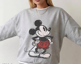 Retro Micky Maus Sweatshirt, Vintage Micky Maus Sweatshirt, Disney Urlaub Pullover, Micky und Minnie Sweatshirt, Klassischer Micky Pullover