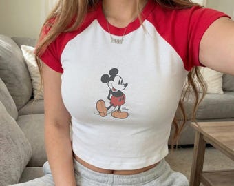 Retro Micky Disney Baby T-Shirt, Klassisches Mickey Raglan Baby T-Shirt, Magic Kingdom Shirts, Klassisch Mickey Baby T-Shirt, Y2k 90er Jahre Stil Micky Maus T-Shirt
