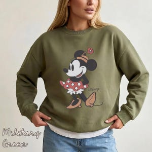 Disney Classic Minnie Maus Pose Sweatshirt, Minnie Hoodie, Disneyland Urlaub Urlaub Sweatshirt, Vintage Disney Retro Pullover, Disney Trip Bild 4