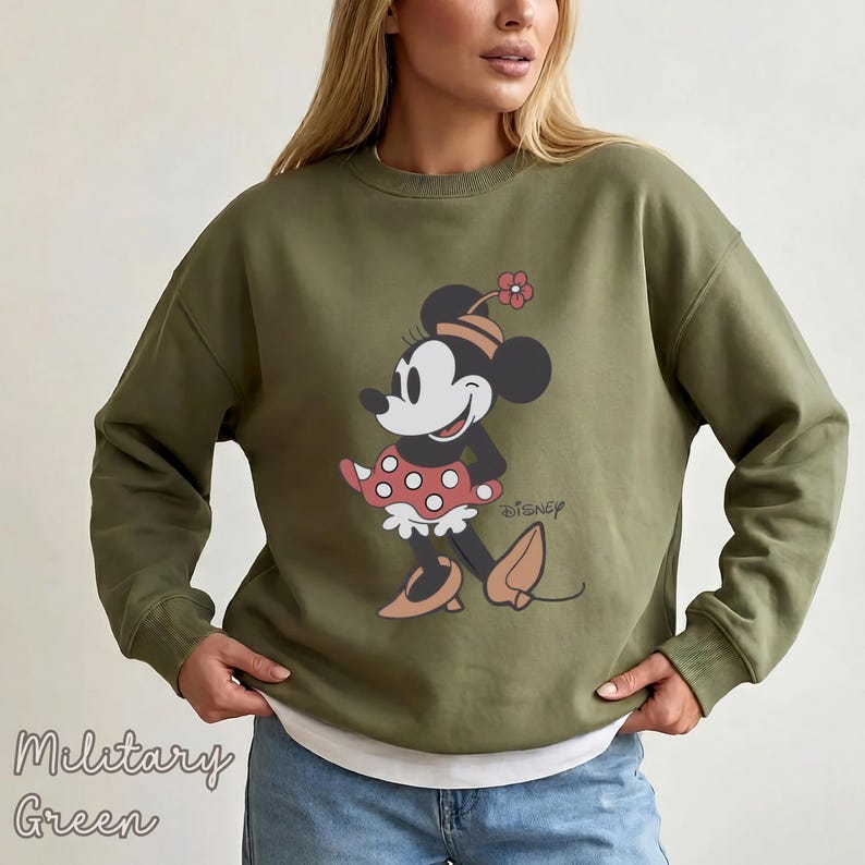 Disney Classic Minnie Maus Pose Sweatshirt, Minnie Hoodie, Disneyland Urlaub Urlaub Sweatshirt, Vintage Disney Retro Pullover, Disney Trip Bild 4