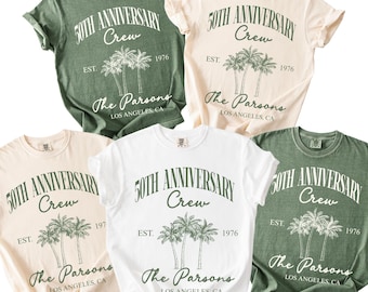 Comfort Colors Custom 50th Anniversary Shirt, 50th Anniversary Crew T-Shirt, Matching Group Vacation Tee