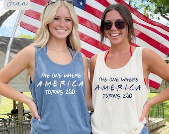 Komfortfarben 4. Juli Tank Top: Das, wo Amerika 250 Jahre alt wird Tank Top, 4. Juli Tanks, USA Tank Top