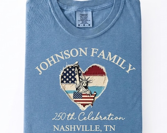 Custom USA 250th Anniversary Family 4th of July Shirt, Comfort Colors  Personalized 4th July 250th Year Patchwork Shirts,4th July Family Tee
