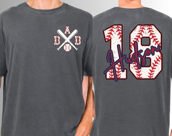 Customized Baseball Dad Shirt, Baseball Player Graphic Choice, Your Name Number Baseball Shirt, Gameday Dad Shirt,Baseball Shirt