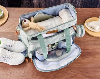 Large Capacity Diaper Bag Tote for Mom | Multifunction Baby Bag with Insulated Bottle Pockets | Travel Mommy Bag for New Parents