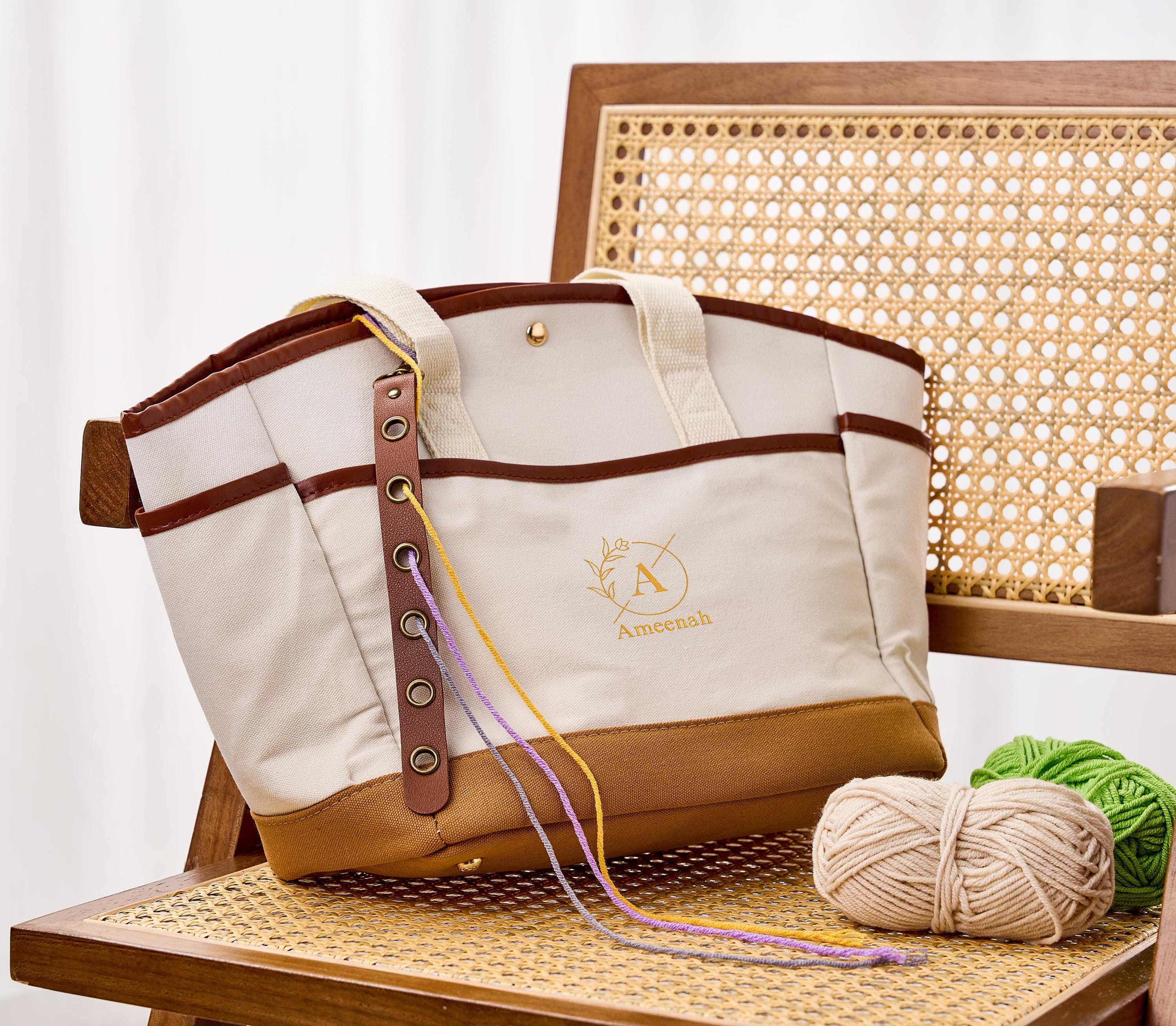 Leather knitting bag - Etsy 日本
