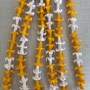 Handmade Clay Lei: Full strand of Puakenikeni (yellow and white)