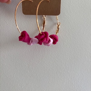 Lokelani (Rose) Hoop Earrings