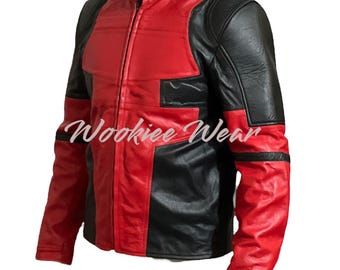 Chaqueta de cuero inspirada en Deadpool: Cosplay de cómic con ajuste personalizado