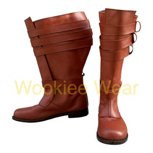 Handmade Obi-Wan Kenobi AOTC Leather Boots: Jedi Cosplay Footwear