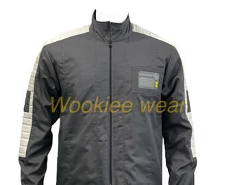 Custom Grey Canvas Rebel Jacket | Rogue-One Inspired Outerwear | Handmade Movie Style Cosplay