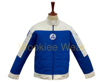 Stretch Hero Inspired Blue Canvas Jacket: Reed Richards Cosplay