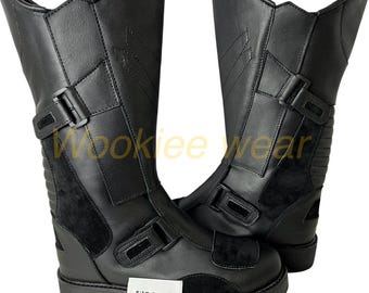 Op Dark Maul geïnspireerde leren laarzen: Sith Warrior-cosplayschoenen