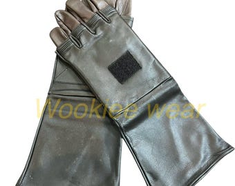 book of boba fett Inspired Leather Cosplay Gloves | Mandalorian superhero Costume, Handmade