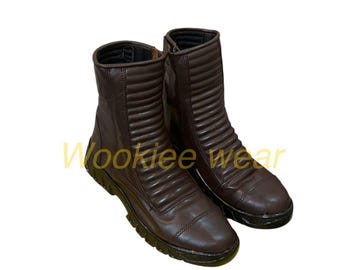 Fallout-Inspired Leather Cosplay Boots |Post-Apocalyptic Wasteland Halloween Costume footwear