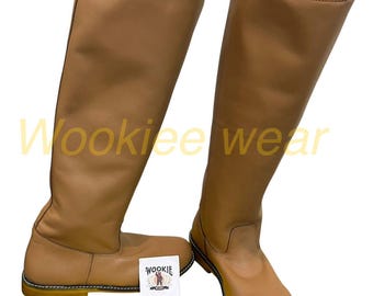 Stivali in pelle fatti a mano in stile ufficiale tedesco: rievocazione storica, cosplay