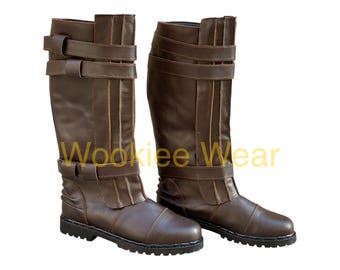 Handgemaakte Anakin Skywalker ROTS-laarzen: leren Jedi-cosplayschoenen