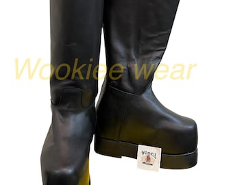 Leren cosplaylaarzen met verhoging voor de Duistere Heer | 10-12 cm verhoogde zool | Handgemaakte schoenen voor Sith-schurken