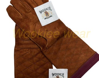 Armorer Inspired Suede Leather Gloves | Women’s Cosplay Gloves | Custom Handmade Mandalorian Costume Accessories