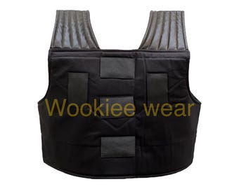 Handmade Black Mandalorian Inspired Cosplay Vest | Armor Mountable