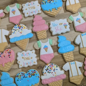 Vegan gender reveal cookies &quot;what&#39;s the scoop?&quot; ice cream