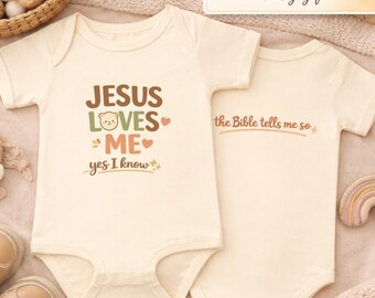 Jesus Loves Me Infant Tee | Soft Pastel Faith Baby Bodysuit (100% Cotton)