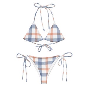 Recycled Bikini Gingham Vintage Retro  Tartan Plaid All-over  recycled String y2k Coquette