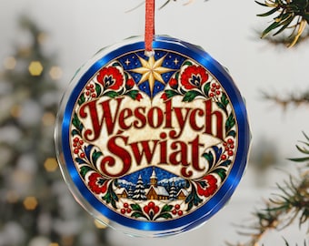 Wesolych Swiat Christmas Ornament, Polish Christmas Decor, Polish Heritage Gift, Poland Christmas Ornament, European Holiday Keepsake