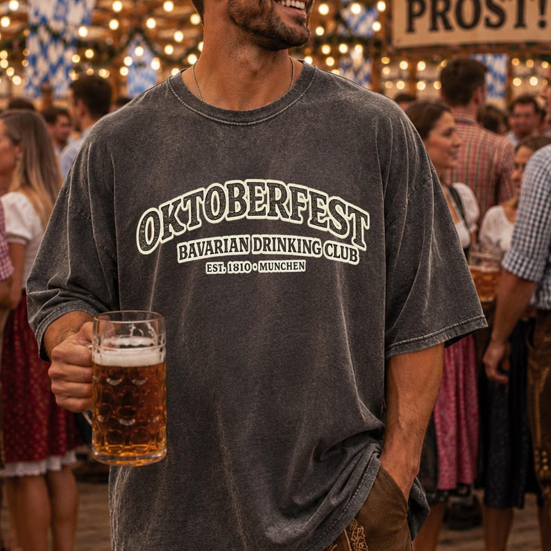 Camiseta Comfort Colors Pepper Chili Oktoberfest Bavarian Drinking Club / Camiseta para hombre del festival de la cerveza imagen 1