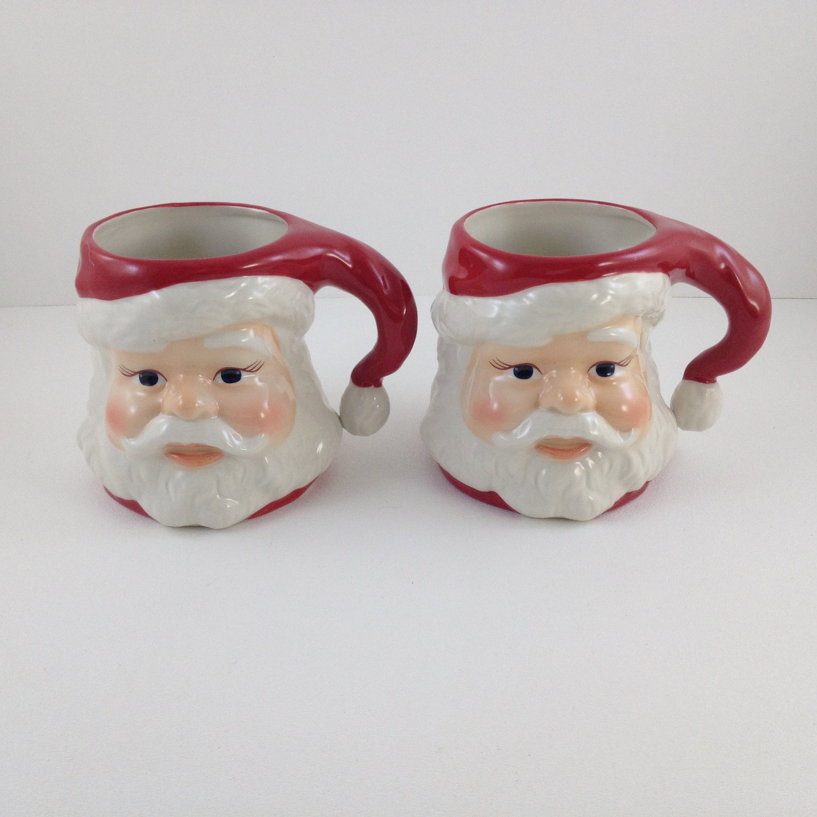 Vintage Longaberger Santa Claus Mugs Set of Two Etsy