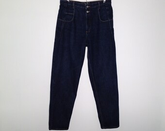 Vintage Men's Guess Jeans 075 Pascal, Loose Fit Tapered Leg, Size 36, Dark Wash, Green Tag, 80s Jeans, Vintage Men's Jeans