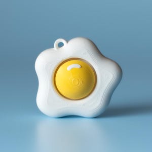 Fried Egg Fidget Clicker with Wrist Strap or Keychain