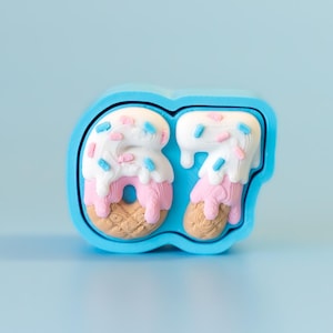 67 Meme Ice Cream & Sprinkles Design Novelty Fidget Clicker with Wrist Strap or Keychain
