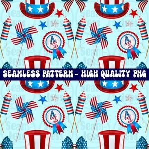 4. Juli Seamless Pattern - Digital Download