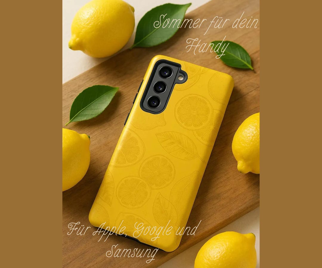 レモン柄スマホケース – Samsung & iPhone対応 イエローフルーツ