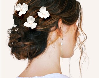 Charlotte Hairpins | Bridal Hairpins | Floral Hairpins | Bridal Hair Accessorie | Clay Flowers | Wedding Hair Pins