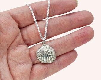 Seashell Necklace / Sterling Seashell Necklace / Beach Jewelry / Seashell Pendant / Sterling Silver Seashell