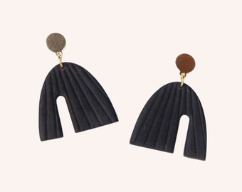 Arched Earring | CLAY EARRINGS | polymer clay earring | handmade earring | Arch earrings | polymer clay earrings | Black clay earrings