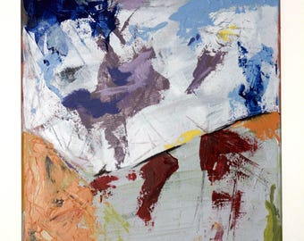 Pintura abstracta de paisaje original firmada por el artista.
