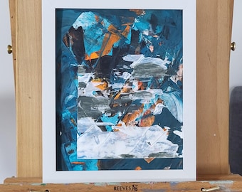 Tormenta en el mar: arte abstracto original firmado por el artista