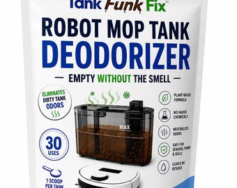 Tank Funk Fix™ Robot Vacuum Mop Tank Deodorizer | Dirty Water Tank Odor Eliminator Powder | No Foam Formula for Roborock Eufy Shark Etc.
