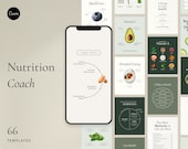 Nutrition Coach Social Media Templates: Canva Instagram Posts (Digital Download)