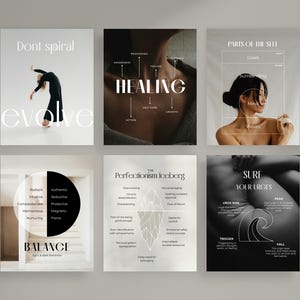 Plantillas de Instagram para el bienestar en Canva: Paquete de redes sociales para el autocuidado holístico imagen 7