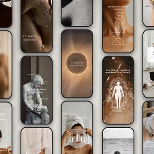 Plantillas de Instagram para el bienestar en Canva: Paquete de redes sociales para el autocuidado holístico imagen 13